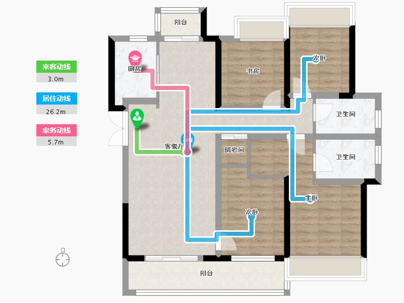 陕西省-安康市-电建地产安康洺悦府-99.95-户型库-动静线