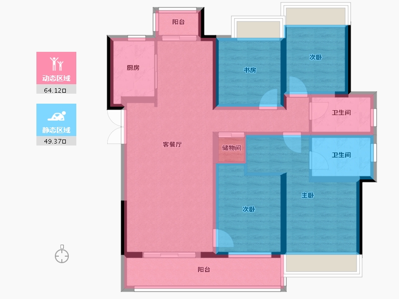 陕西省-安康市-电建地产安康洺悦府-99.95-户型库-动静分区