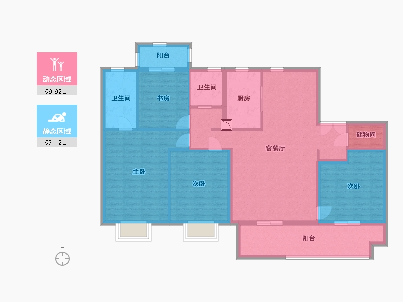 江苏省-南通市-阳光城西欧·文澜府-122.00-户型库-动静分区