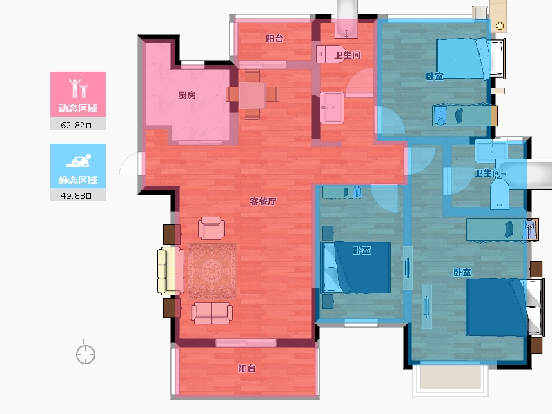 江苏省-南京市-印象华庭-99.99-户型库-动静分区