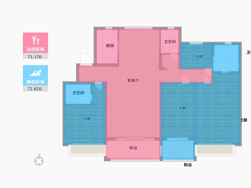 浙江省-宁波市-美的九峰天宸-129.99-户型库-动静分区