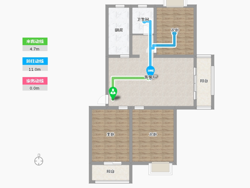 江苏省-淮安市-欣园小区-94.40-户型库-动静线