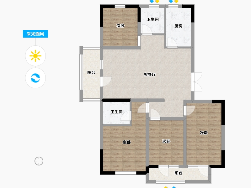 江苏省-淮安市-清城创意谷-103.46-户型库-采光通风