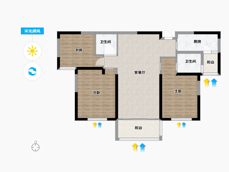 江苏省-淮安市-亿力未来城-102.10-户型库-采光通风