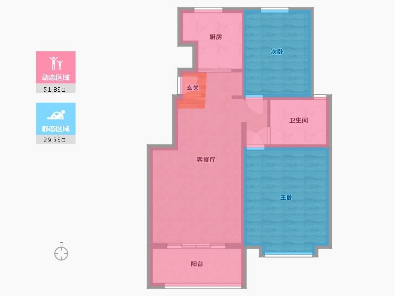 甘肃省-天水市-天水·盛达公馆-72.81-户型库-动静分区