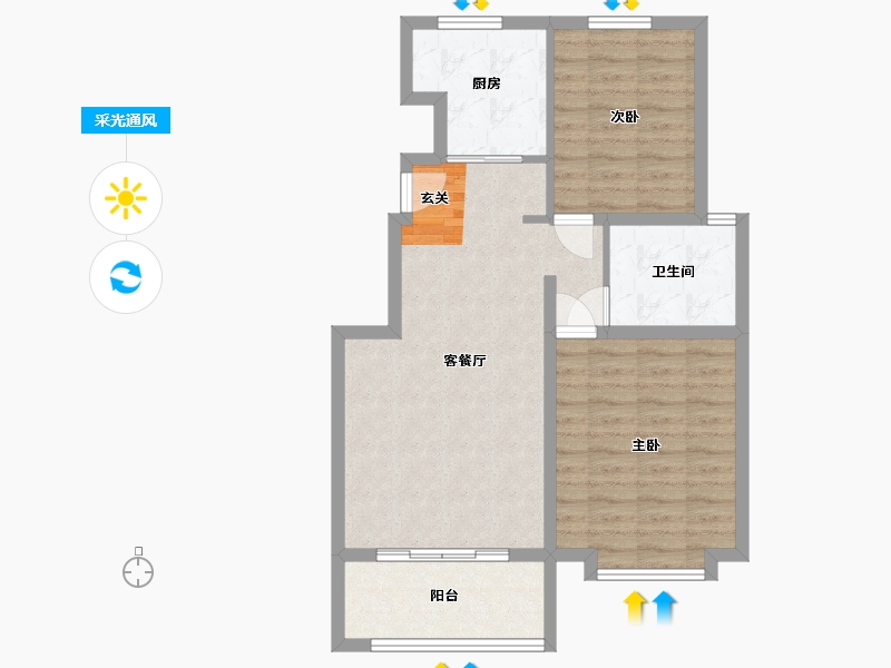 甘肃省-天水市-天水·盛达公馆-72.81-户型库-采光通风