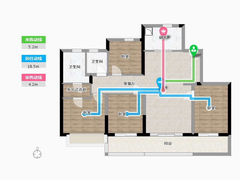 浙江省-杭州市-万科·都会东方-102.27-户型库-动静线