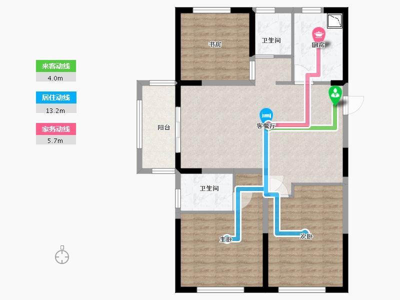 江苏省-淮安市-梧桐公馆-91.20-户型库-动静线