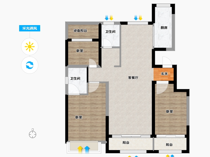 宁夏回族自治区-中卫市-煜基观园悦府-94.81-户型库-采光通风