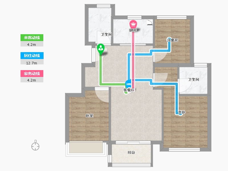 江苏省-苏州市-合景·云溪四季-71.00-户型库-动静线