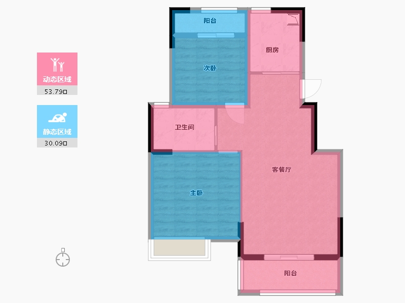 江苏省-淮安市-梧桐公馆-75.20-户型库-动静分区