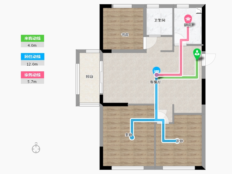 江苏省-淮安市-梧桐公馆-83.00-户型库-动静线