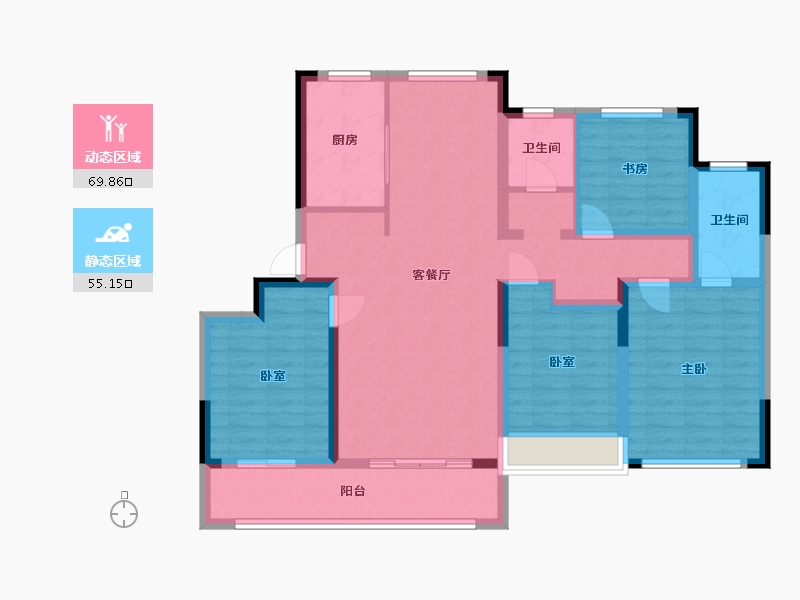 浙江省-温州市-凯迪融创新鹿园-111.39-户型库-动静分区