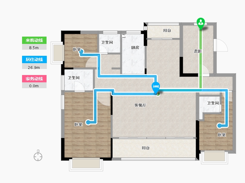 浙江省-金华市-永康一方万达广场-123.73-户型库-动静线