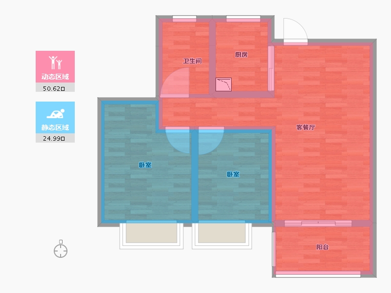 江苏省-泰州市-大华锦绣时代-67.00-户型库-动静分区