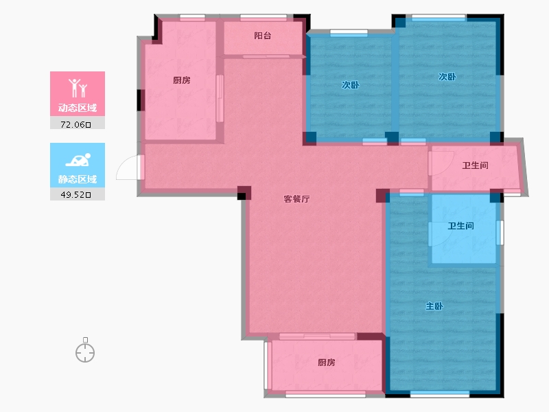 江苏省-淮安市-亿力未来城-108.80-户型库-动静分区