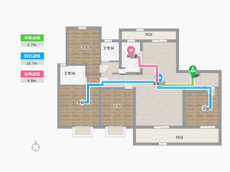 江苏省-南通市-翰林首府·桃源里-114.00-户型库-动静线