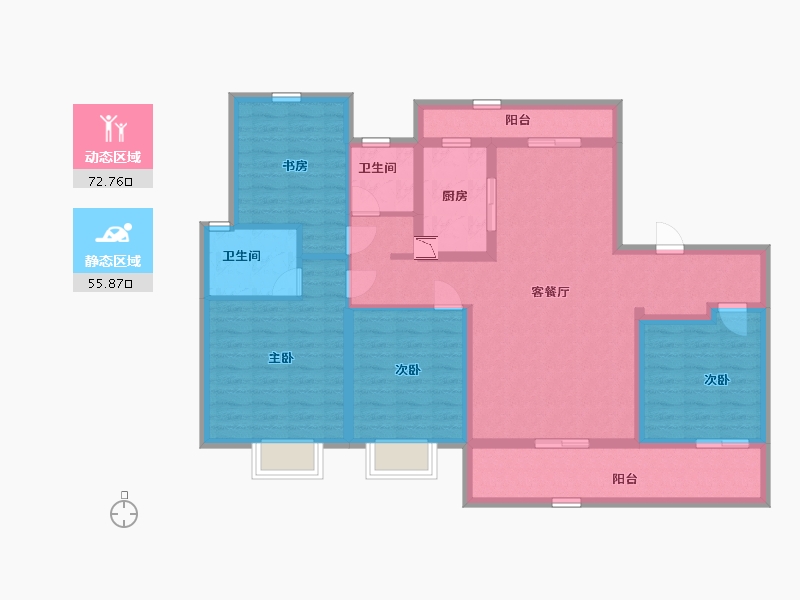 江苏省-南通市-翰林首府·桃源里-114.00-户型库-动静分区