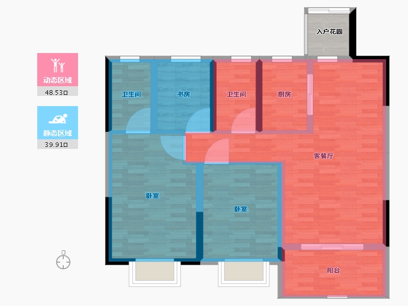 江苏省-南通市-港城·長江府-82.01-户型库-动静分区