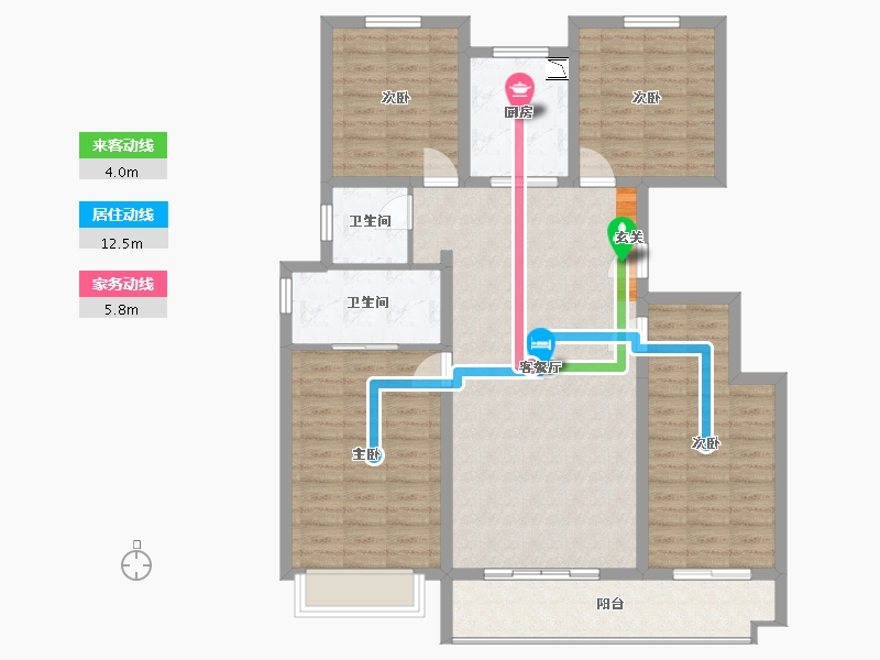 甘肃省-天水市-天水·盛达公馆-114.88-户型库-动静线