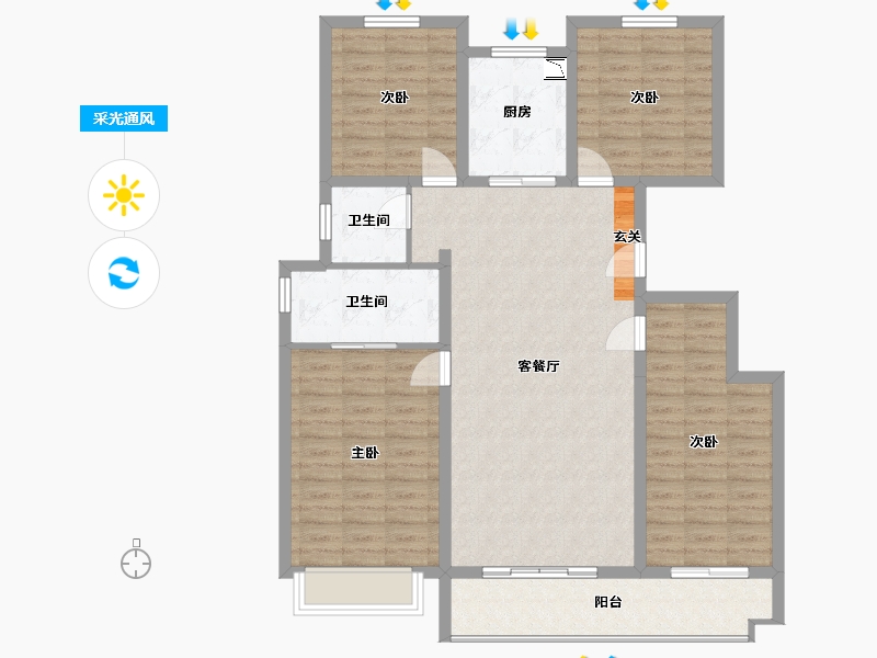 甘肃省-天水市-天水·盛达公馆-114.88-户型库-采光通风