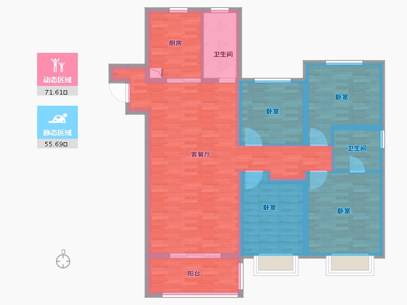 江苏省-泰州市-大华锦绣时代-114.00-户型库-动静分区