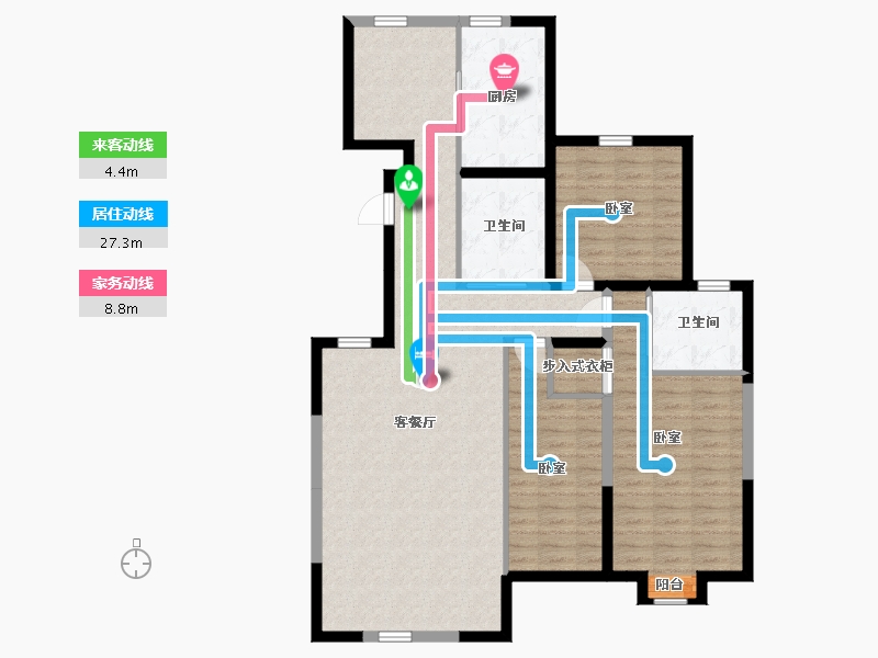 宁夏回族自治区-银川市-花样年华南区-111.76-户型库-动静线