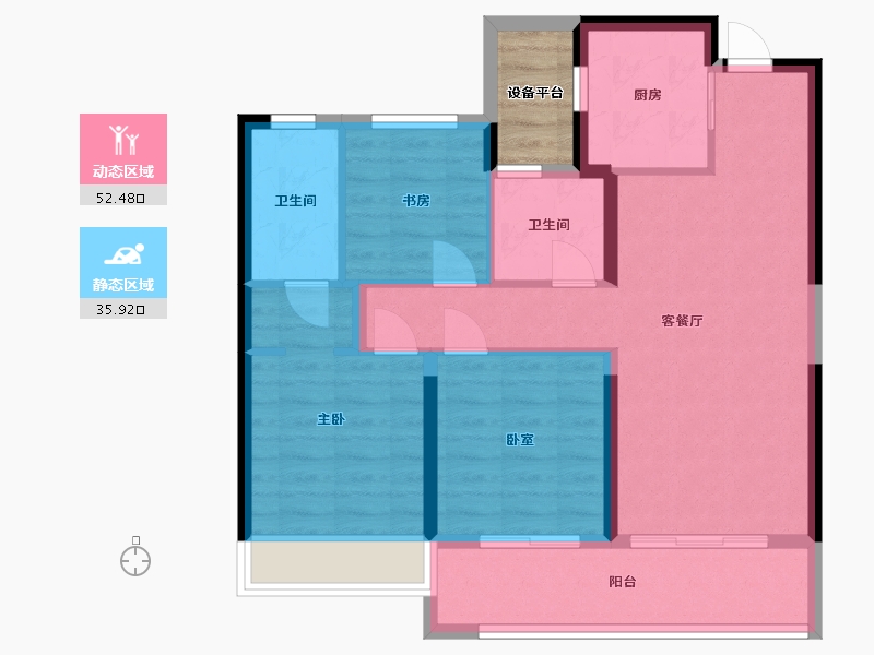 浙江省-温州市-凯迪融创新鹿园-82.00-户型库-动静分区