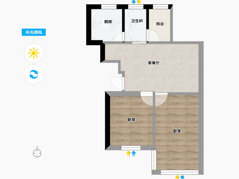 浙江省-宁波市-永泰华苑-33.17-户型库-采光通风