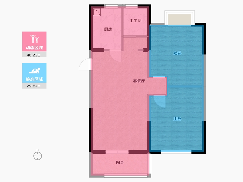 江苏省-淮安市-梧桐公馆-68.00-户型库-动静分区