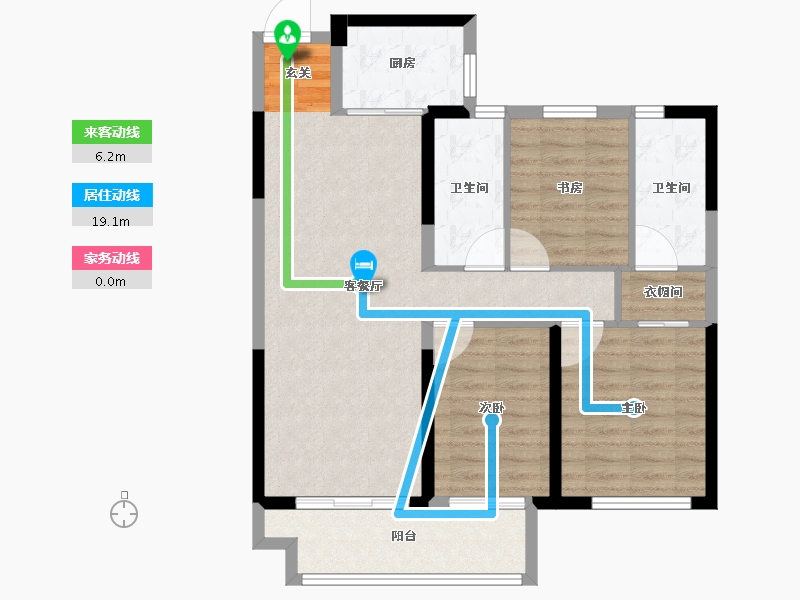 浙江省-台州市-华都金沙湾-86.96-户型库-动静线