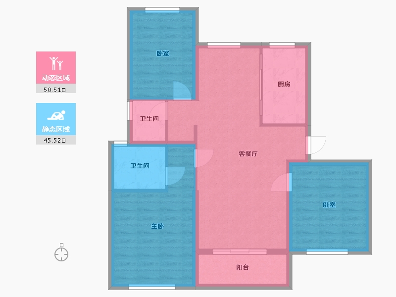 浙江省-温州市-新都·泰和府-86.23-户型库-动静分区