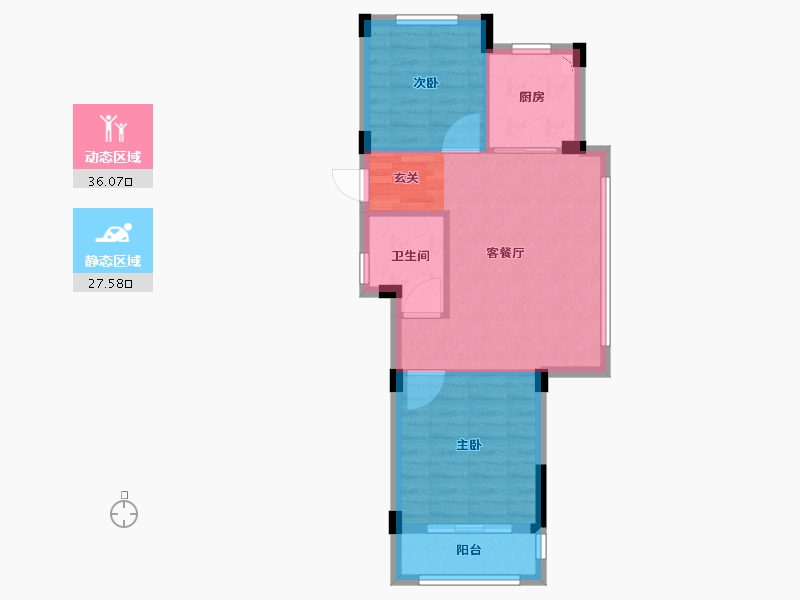 浙江省-台州市-国强江南宁溪-57.19-户型库-动静分区