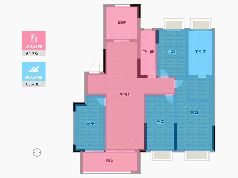 江苏省-盐城市-港龙首府-113.99-户型库-动静分区