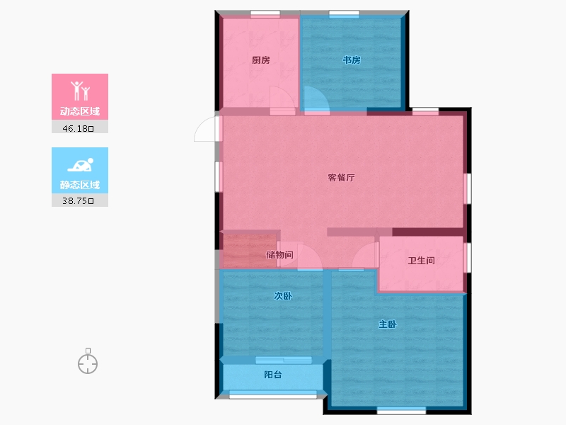 江苏省-淮安市-绿地御园-75.97-户型库-动静分区