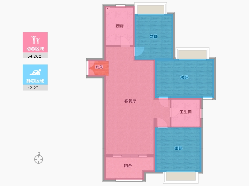 江苏省-盐城市-雨润星雨华府-96.07-户型库-动静分区