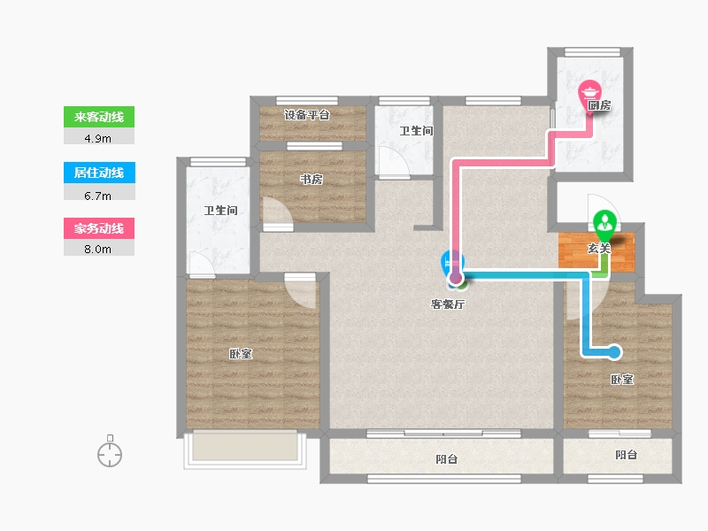 宁夏回族自治区-中卫市-煜基观园悦府-109.66-户型库-动静线