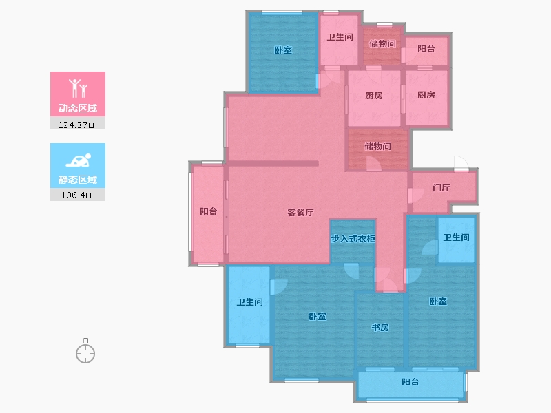 浙江省-杭州市-天都城天熙公馆-208.81-户型库-动静分区