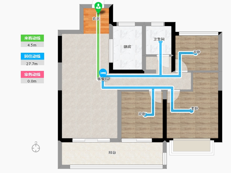 江苏省-苏州市-苏高新熙境云庭-80.00-户型库-动静线