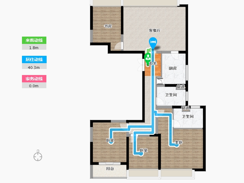 江苏省-苏州市-富力·天禧院-133.00-户型库-动静线