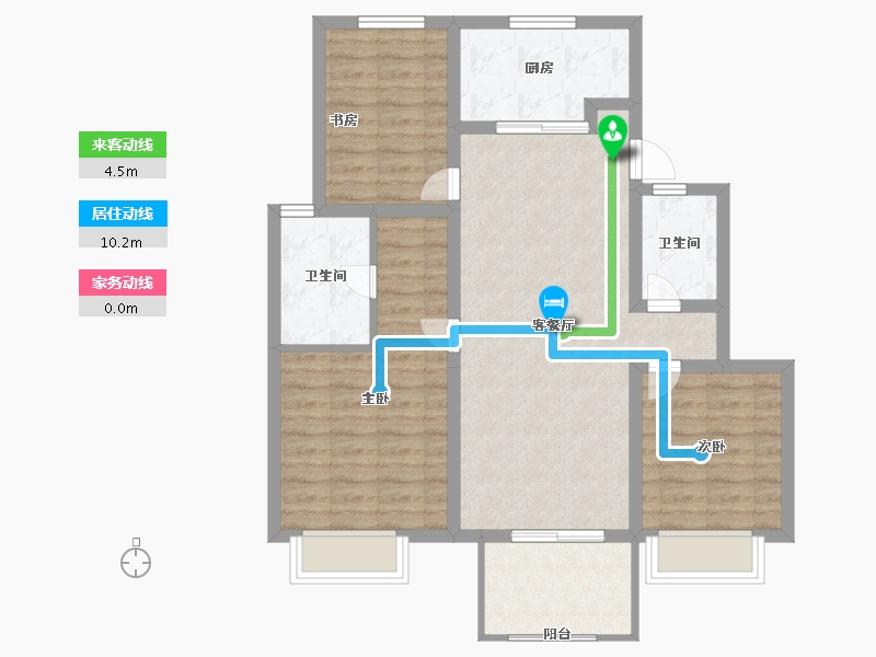 江苏省-扬州市-万科城市之光-86.00-户型库-动静线