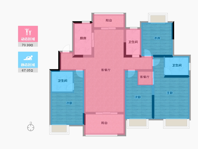 江苏省-扬州市-中海锦苑-122.00-户型库-动静分区