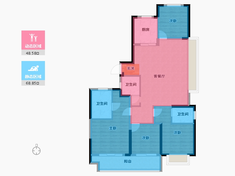 浙江省-台州市-万家之星-105.13-户型库-动静分区