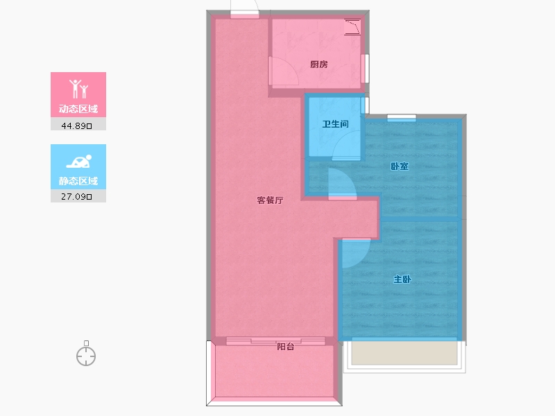 江苏省-南京市-碧桂园世纪城邦-64.00-户型库-动静分区