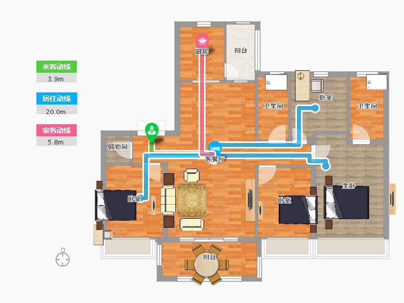 江苏省-南京市-碧桂园世纪城邦-114.00-户型库-动静线