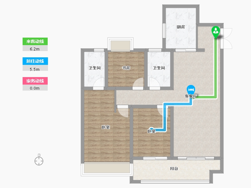 江苏省-宿迁市-华莱书香水韵-102.00-户型库-动静线