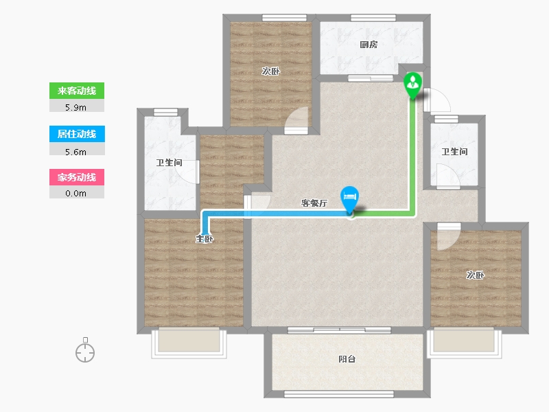 江苏省-扬州市-万科城市之光-110.00-户型库-动静线