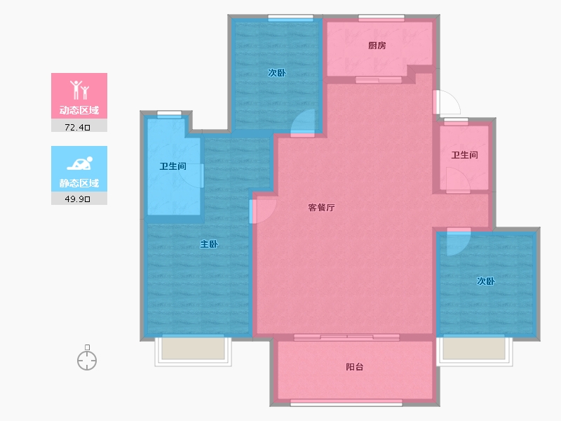 江苏省-扬州市-万科城市之光-110.00-户型库-动静分区