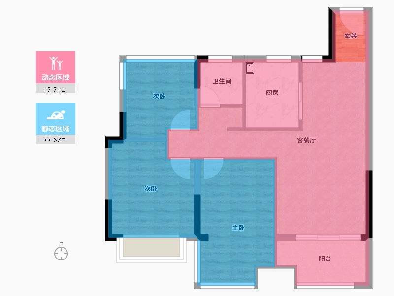 江苏省-南京市-四季金辉观岚-71.00-户型库-动静分区