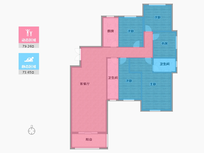 陕西省-安康市-香城艺境-139.73-户型库-动静分区